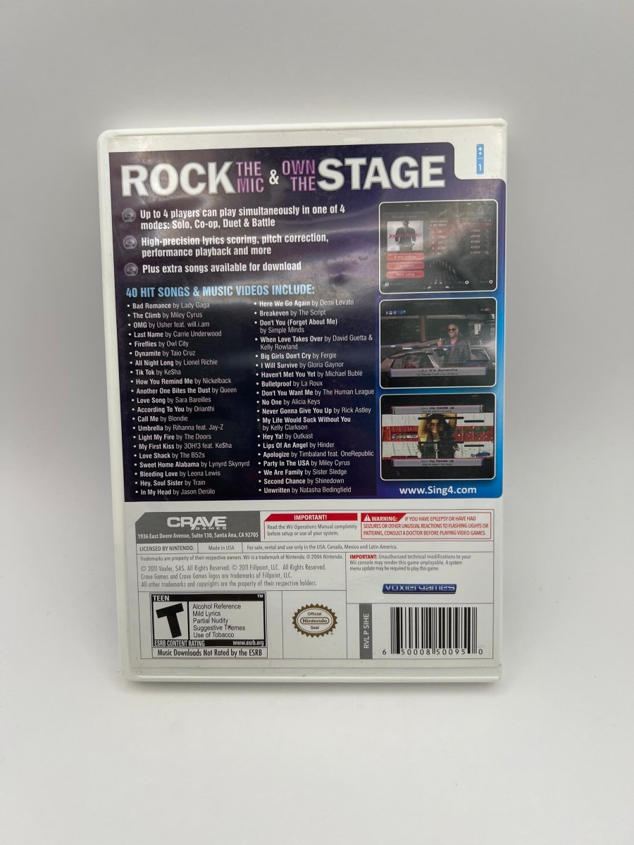 Sing 4: The Hits Edition CL01 (CIB) Nintendo Wii