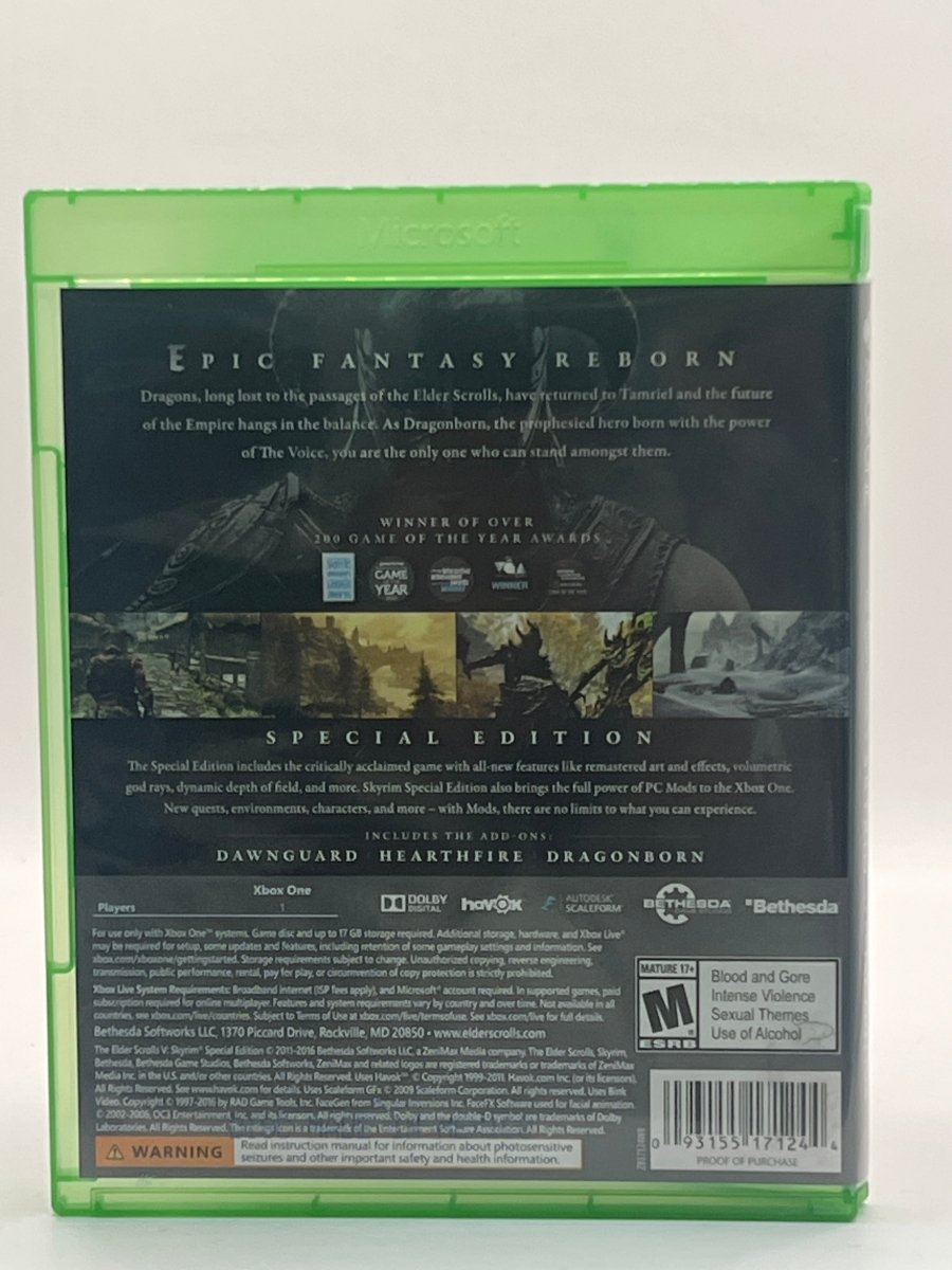 Elder Scrolls V: Skyrim Special Edition CL01 (CIB) Xbox One