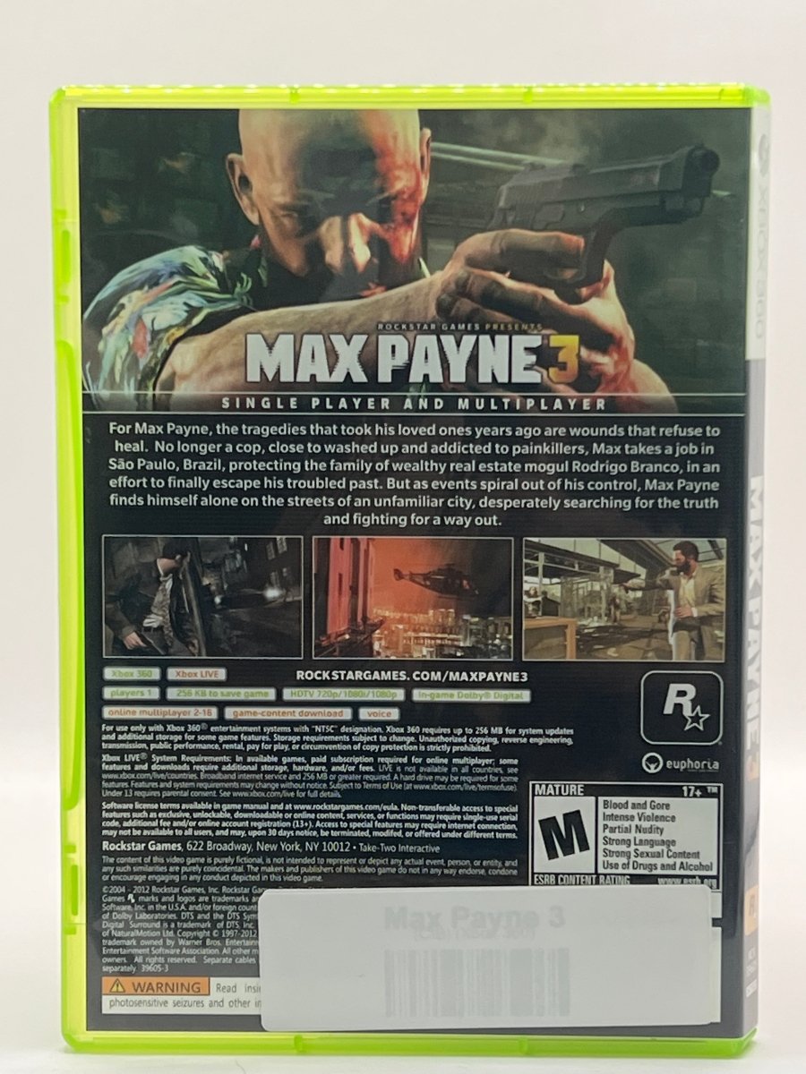 Max Payne 3 CL01 (CIB) Xbox 360