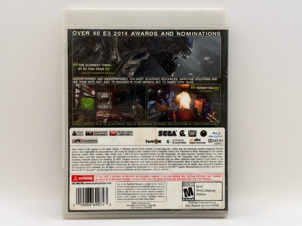 Alien: Isolation [Nostromo Edition] CL01 (CIB) Playstation 3
