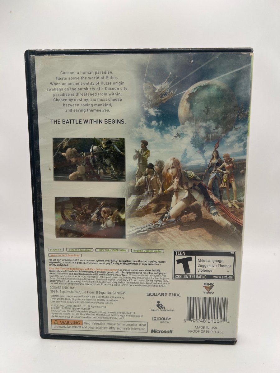 Final Fantasy XIII CL01 (Missing Manual) Xbox 360
