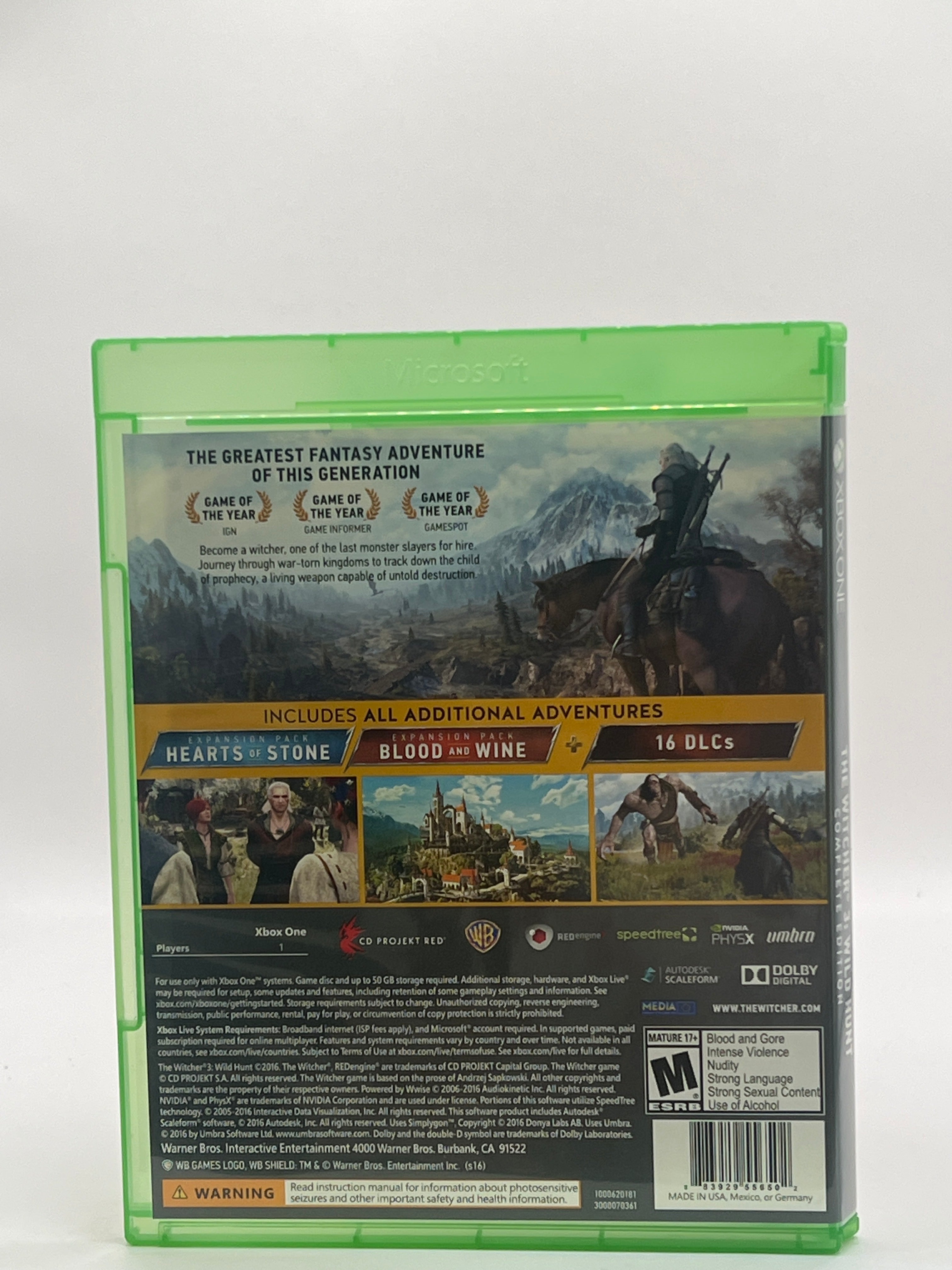 Witcher 3: Wild Hunt Complete Edition CL01 (CIB) Xbox One