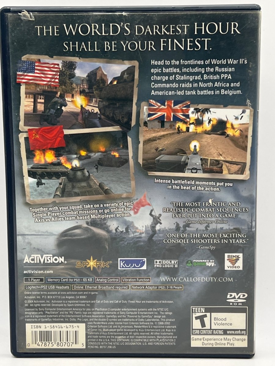 Call of Duty Finest Hour CL06 (CIB) PlayStation 2