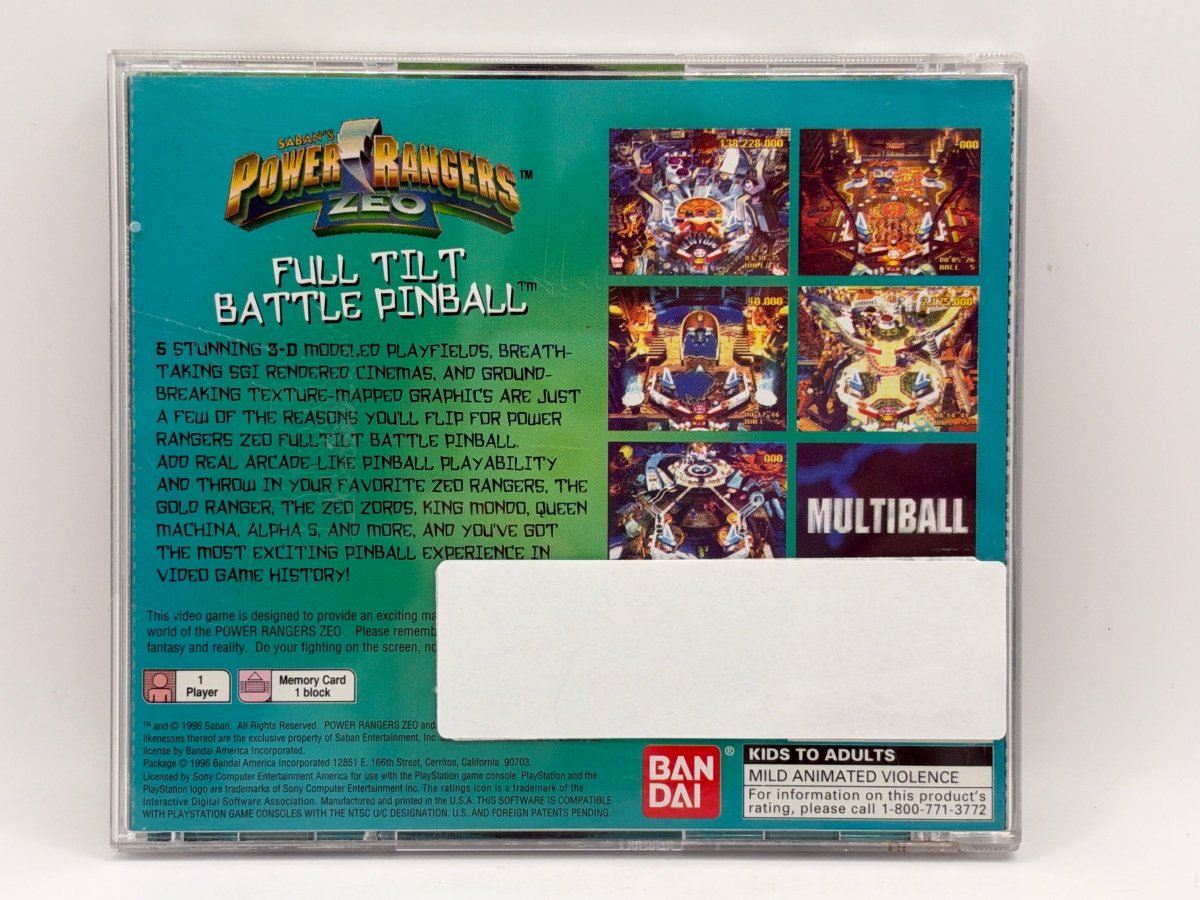 Power Rangers Zeo Battle Pinball CL01 (CIB) Playstation One