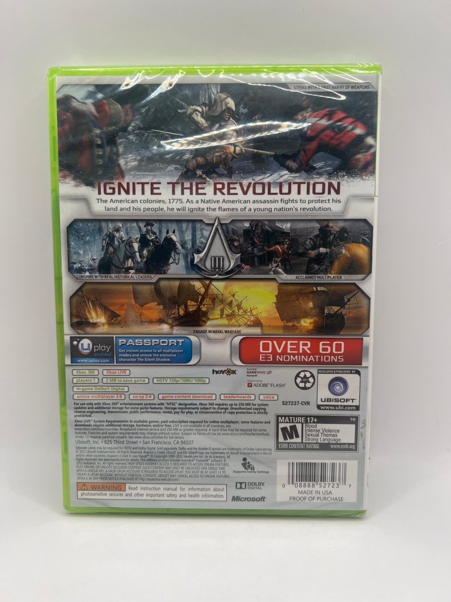 Assassin's Creed III CL01 (NEW) Xbox 360