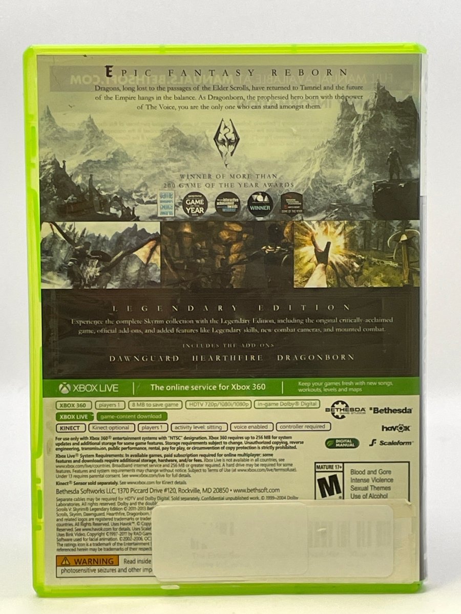Elder Scrolls V: Skyrim [Legendary Edition] CL01 (CIB) Xbox 360