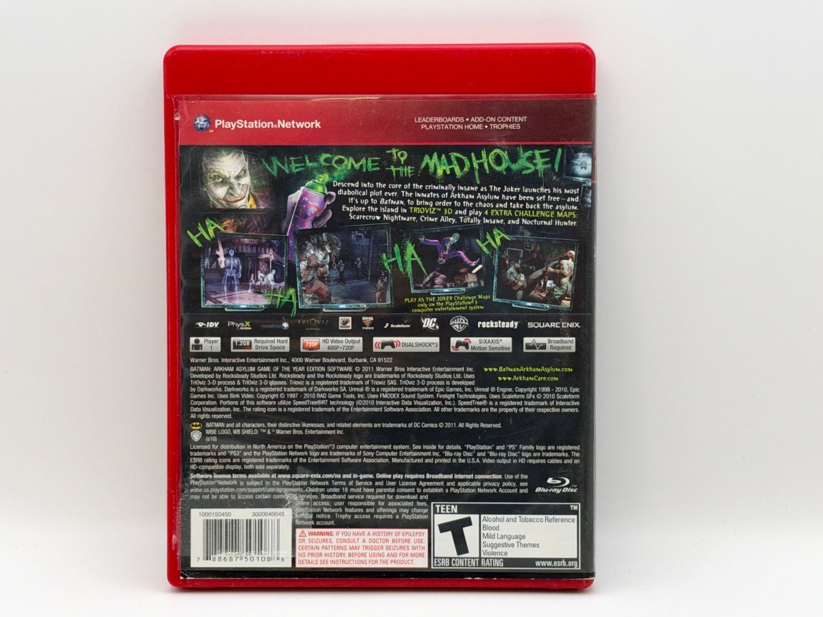 Batman: Arkham Asylum [Game of the Year Edition] CL01 (CIB) Playstation 3