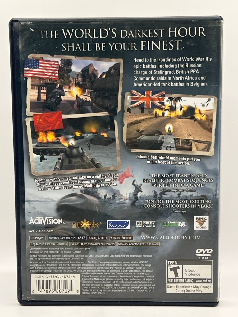 Call of Duty Finest Hour CL07 (CIB) PlayStation 2