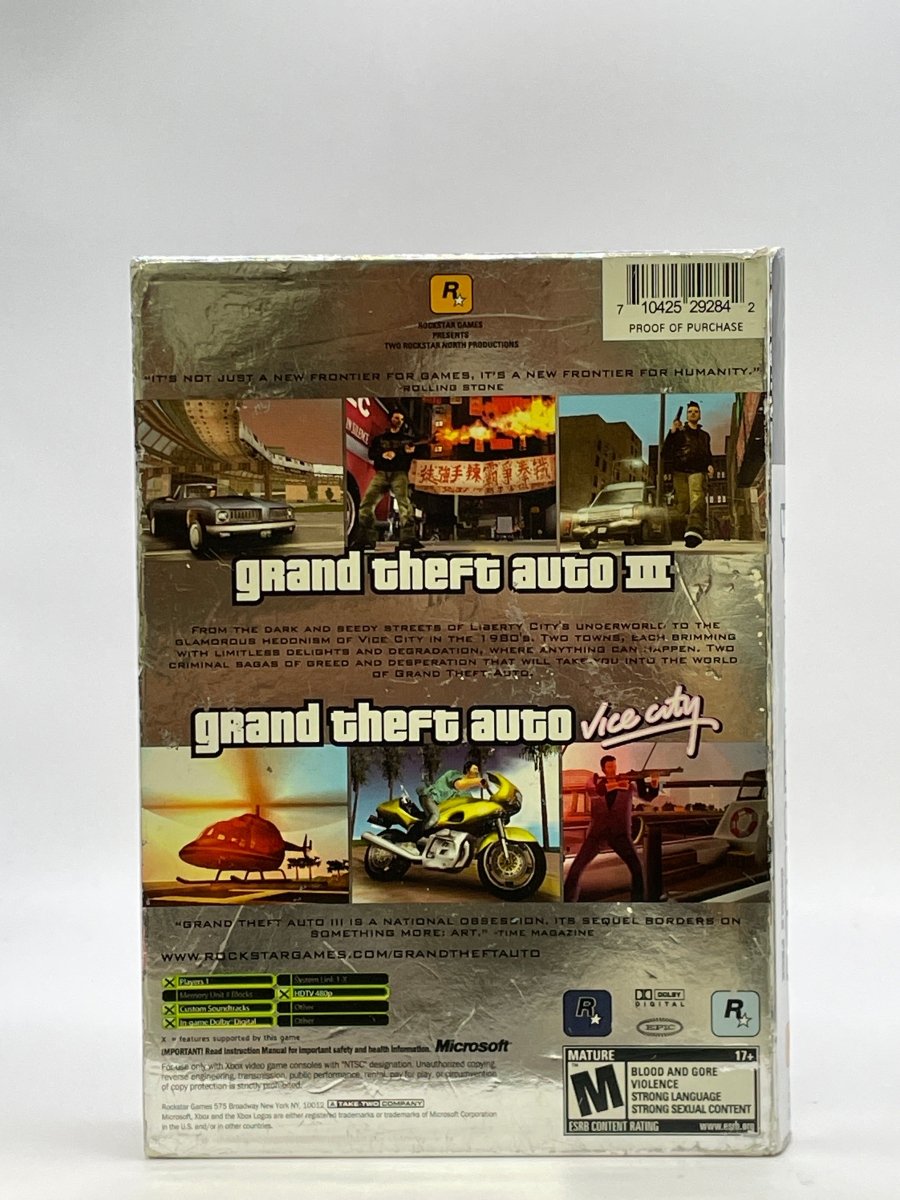Grand Theft Auto Double Pack [Posters Included] CL01 (CIB) Original Xbox