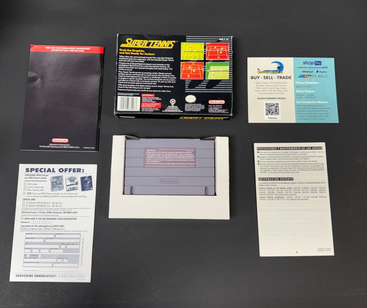 Super Tennis Super Nintendo CL 01