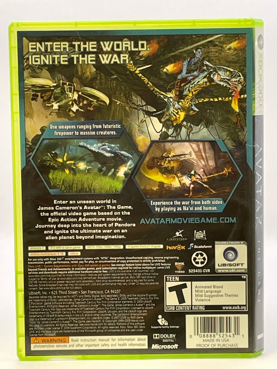 Avatar: The Game CL01 (CIB) Xbox 360