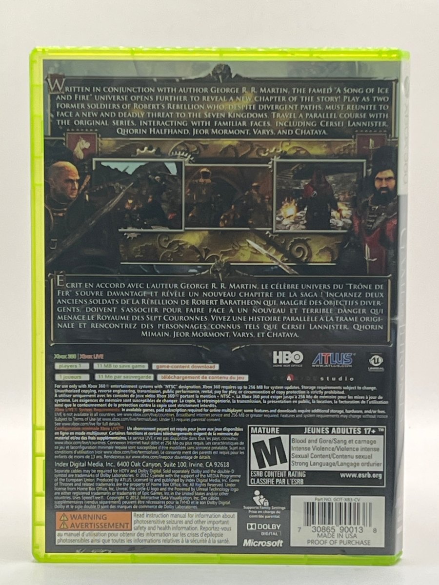 Game of Thrones: A Telltale Games Series CL01 (CIB) Xbox 360