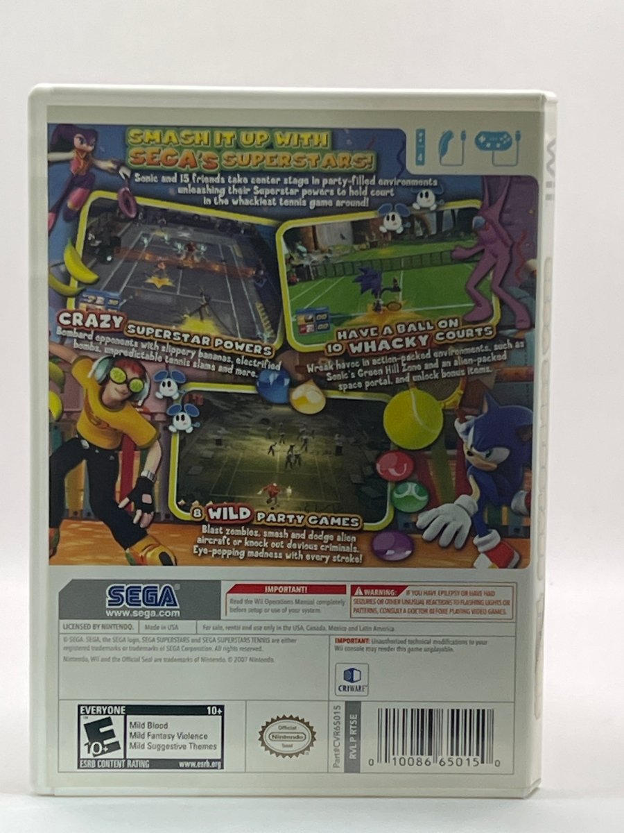 Sega Superstars Tennis CL01 (CIB) Nintendo Wii