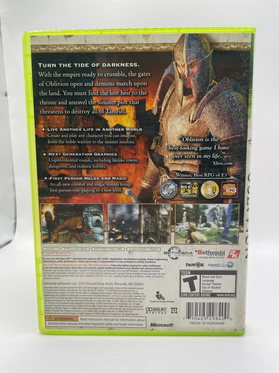 Elder Scrolls IV Oblivion CL01 (CIB) Xbox 360
