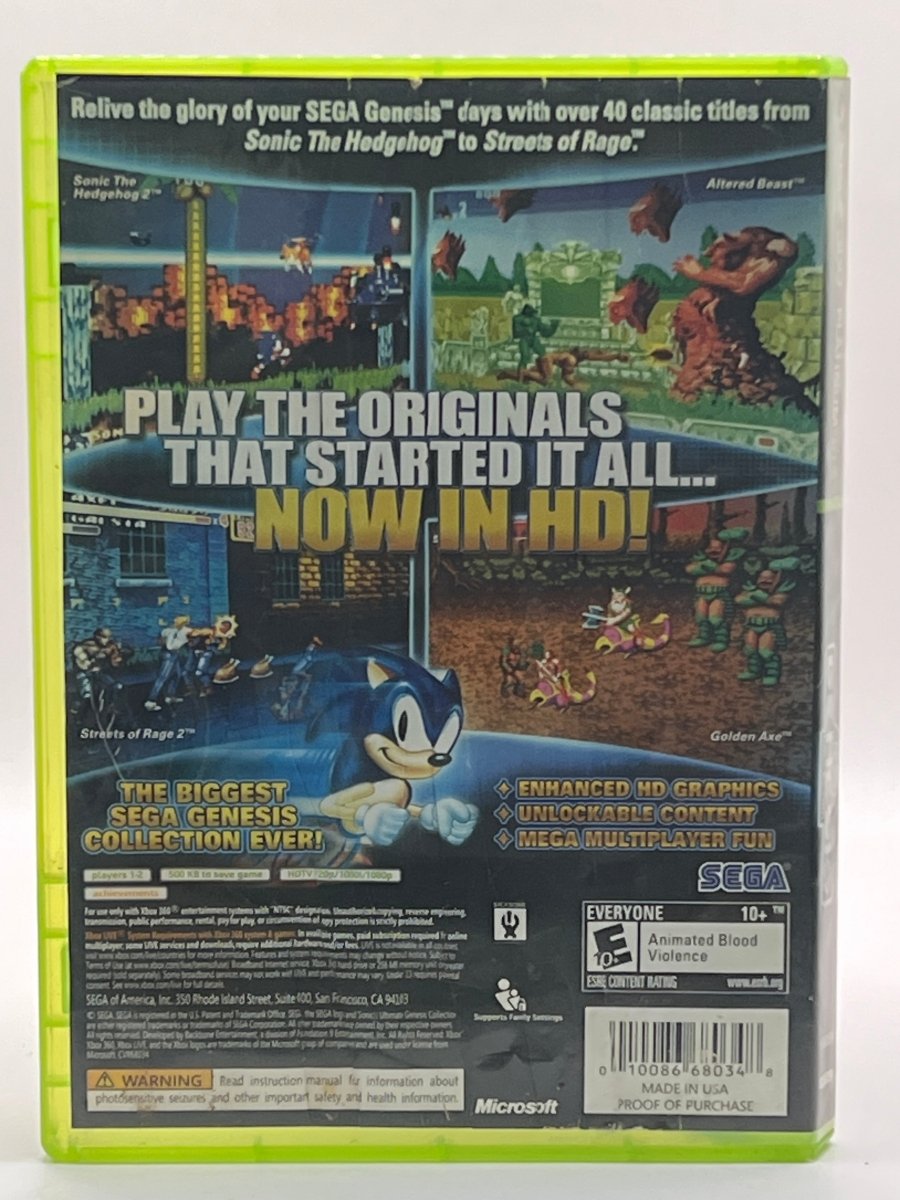 Sonic’s Ultimate Genesis Collection [Platinum Hits] CL01 (CIB) Xbox 360