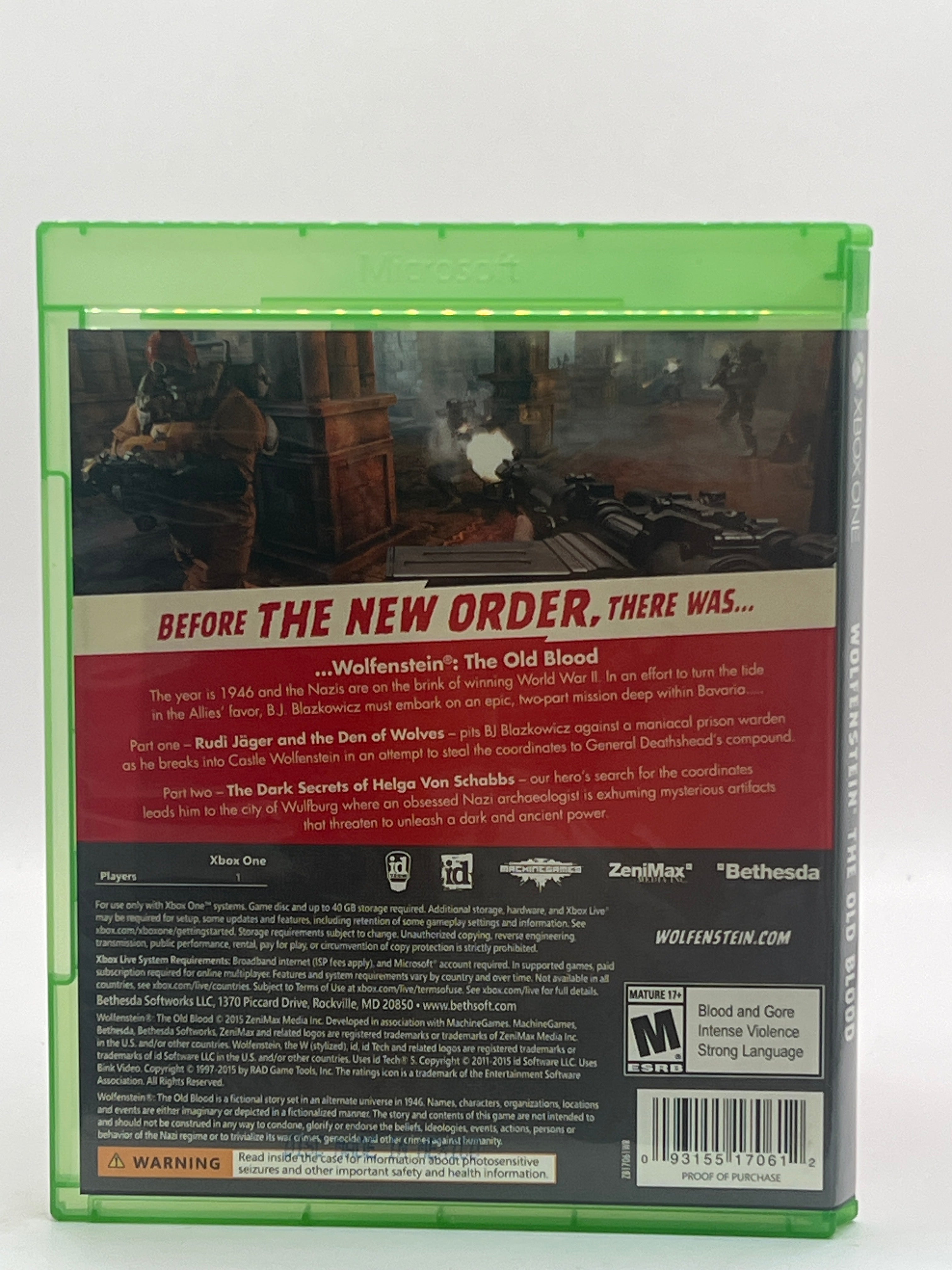Wolfenstein: The Old Blood CL01 (CIB) Xbox One