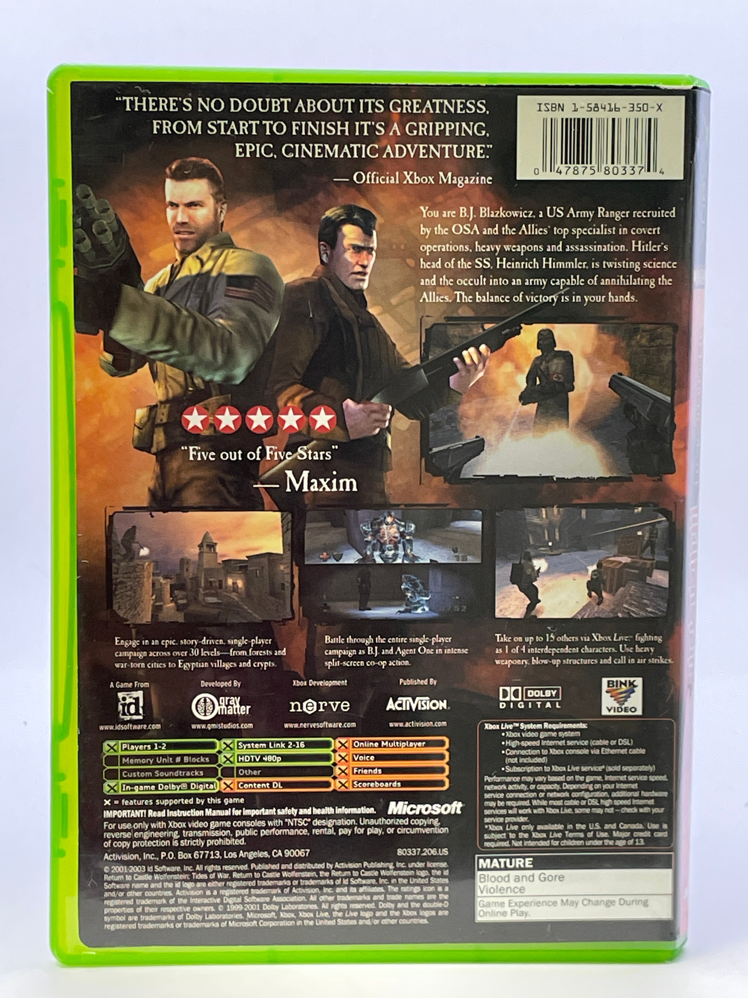 Return to Castle Wolfenstein CL01 (CIB) Original Xbox
