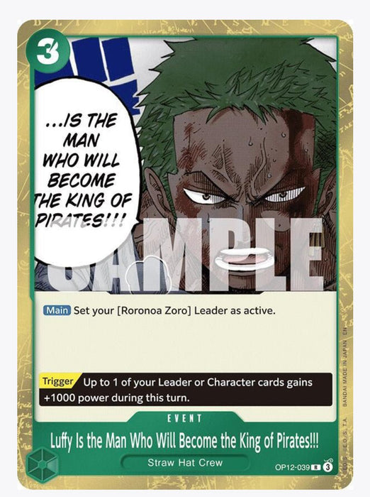 Luffy Is the Man Who Will Become the King of Pirates!!! OP12-039 - Legacy of the Master NM
