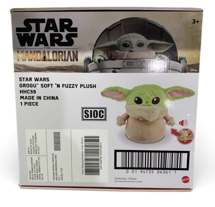 Star Wars The Mandalorian Grogu Soft ‘N Fuzzy Plush - New