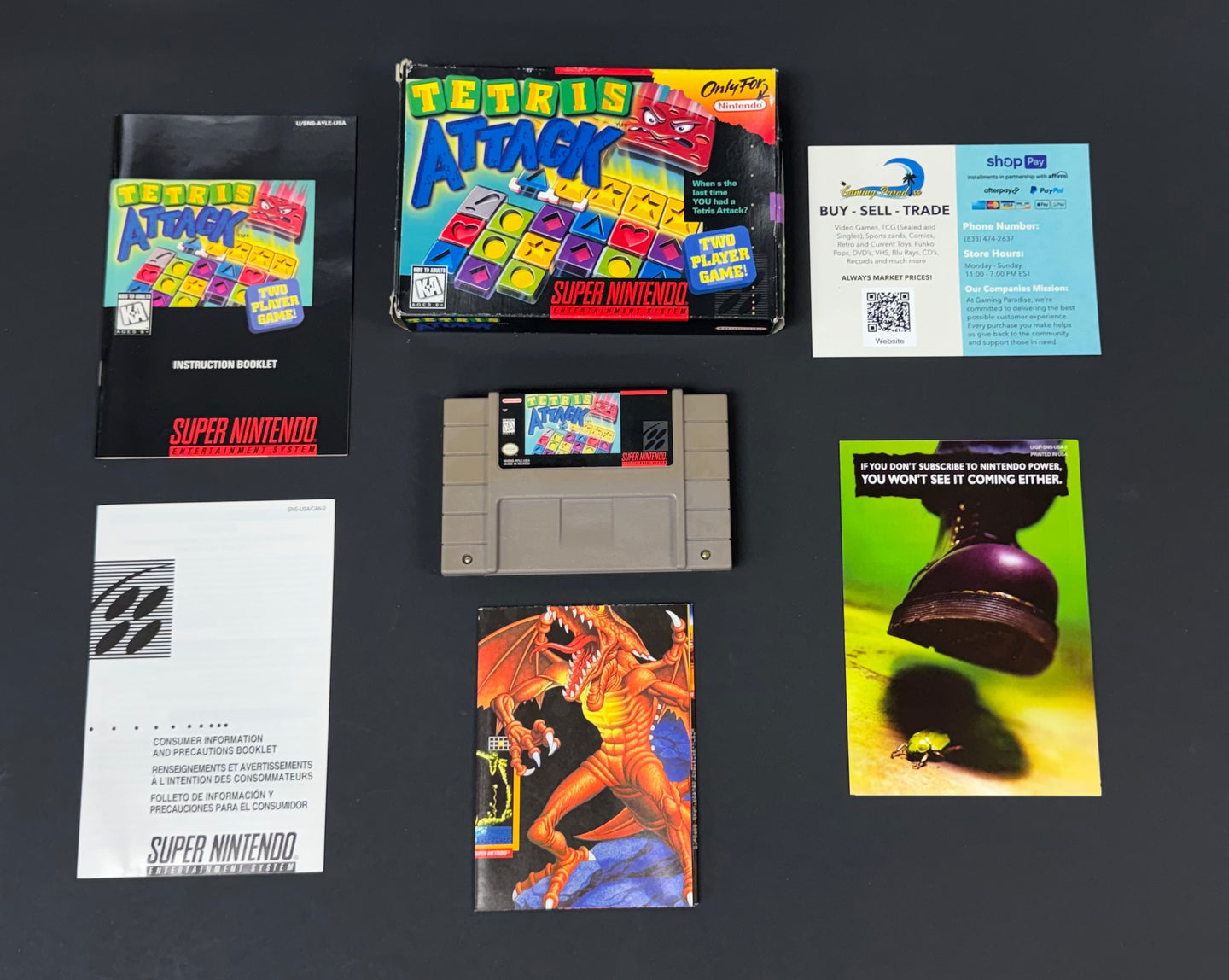 Tetris Attack Super Nintendo CL 01