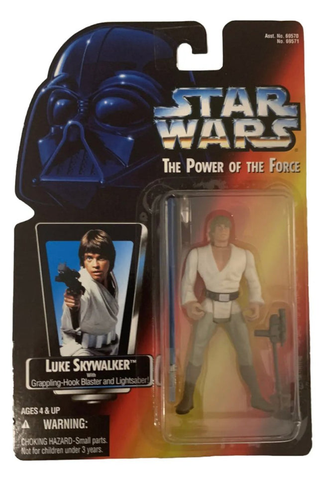 1995 Star Wars Power of The Force Luke Skywalker Grappling Hook Red Card Figure - Toys And Collectibles