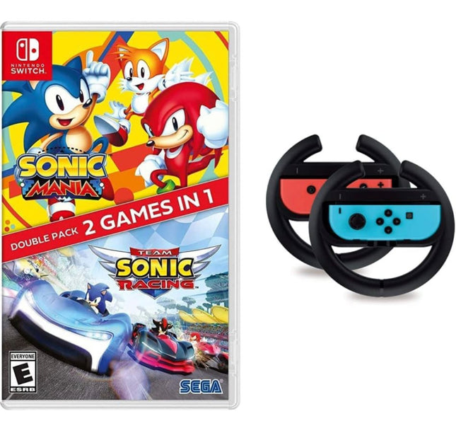 Sonic Mania + Team Sonic Racing Double Pack - Nintendo Switch & Steering Wheel Controller - New - Nintendo Switch