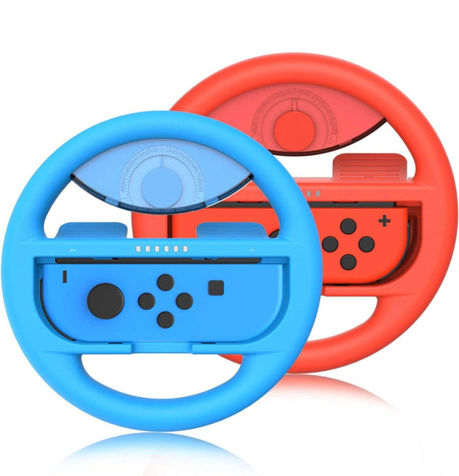 Steering Wheel for Joycon Controller (Red & Blue) - New - Nintendo Switch