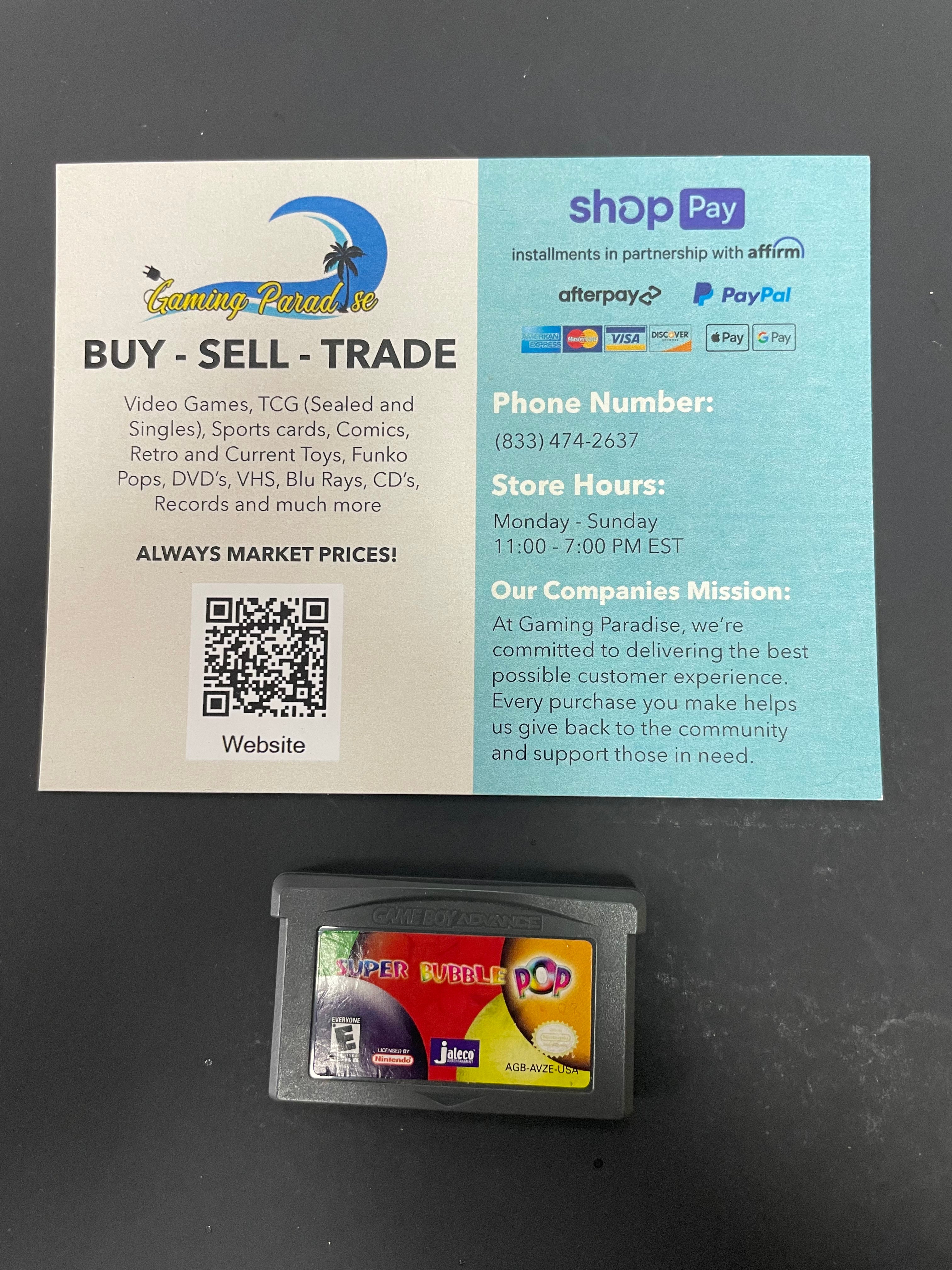 Super Bubble Pop GameBoy Advance CL 01