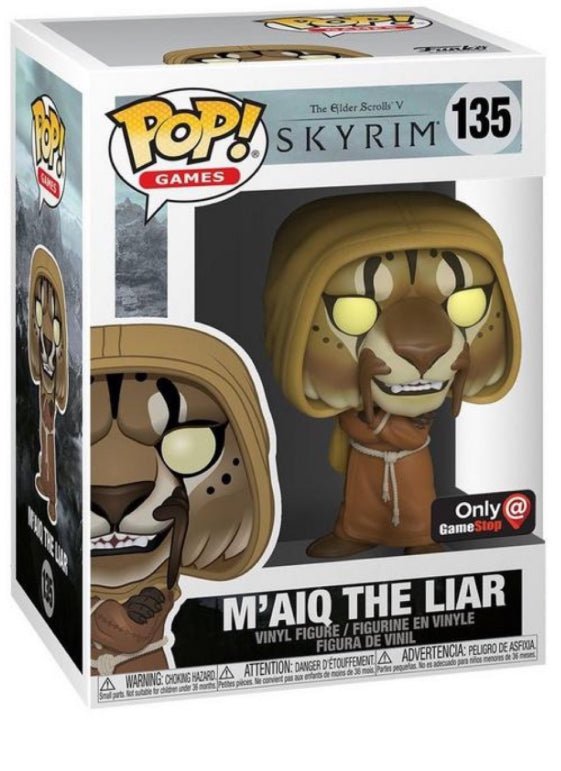 Elder Scroll Skyrim: M’aiq The Liar #135 (GameStop Exclusive) - In Box - Funko Pop
