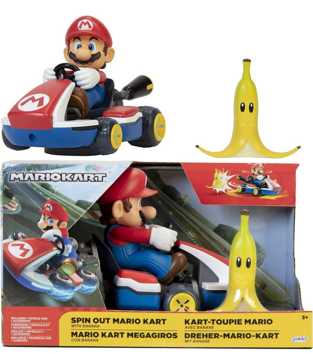 Mariokart Mario Racer Vehicle Spin Out 2.5" (New) - Toys