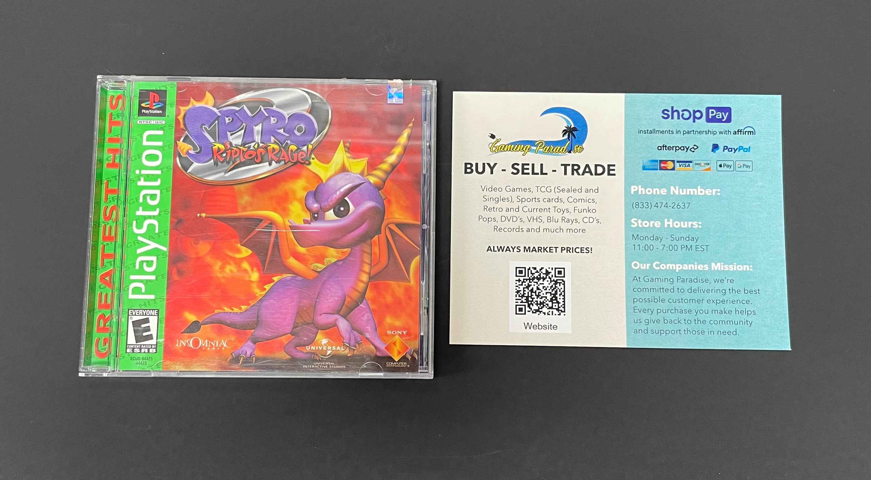 Spyro Ripto’s Rage Greatest Hits PlayStation One CL 01