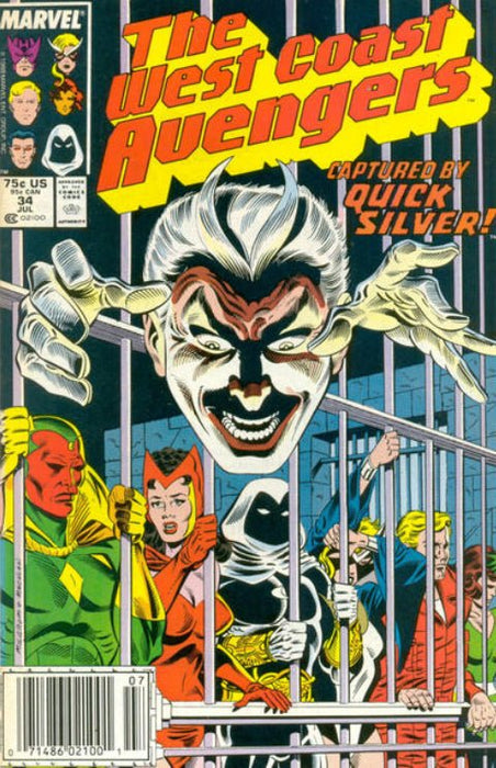 West Coast Avengers #34 Newsstand Edition (1988) NM 9  - Comic