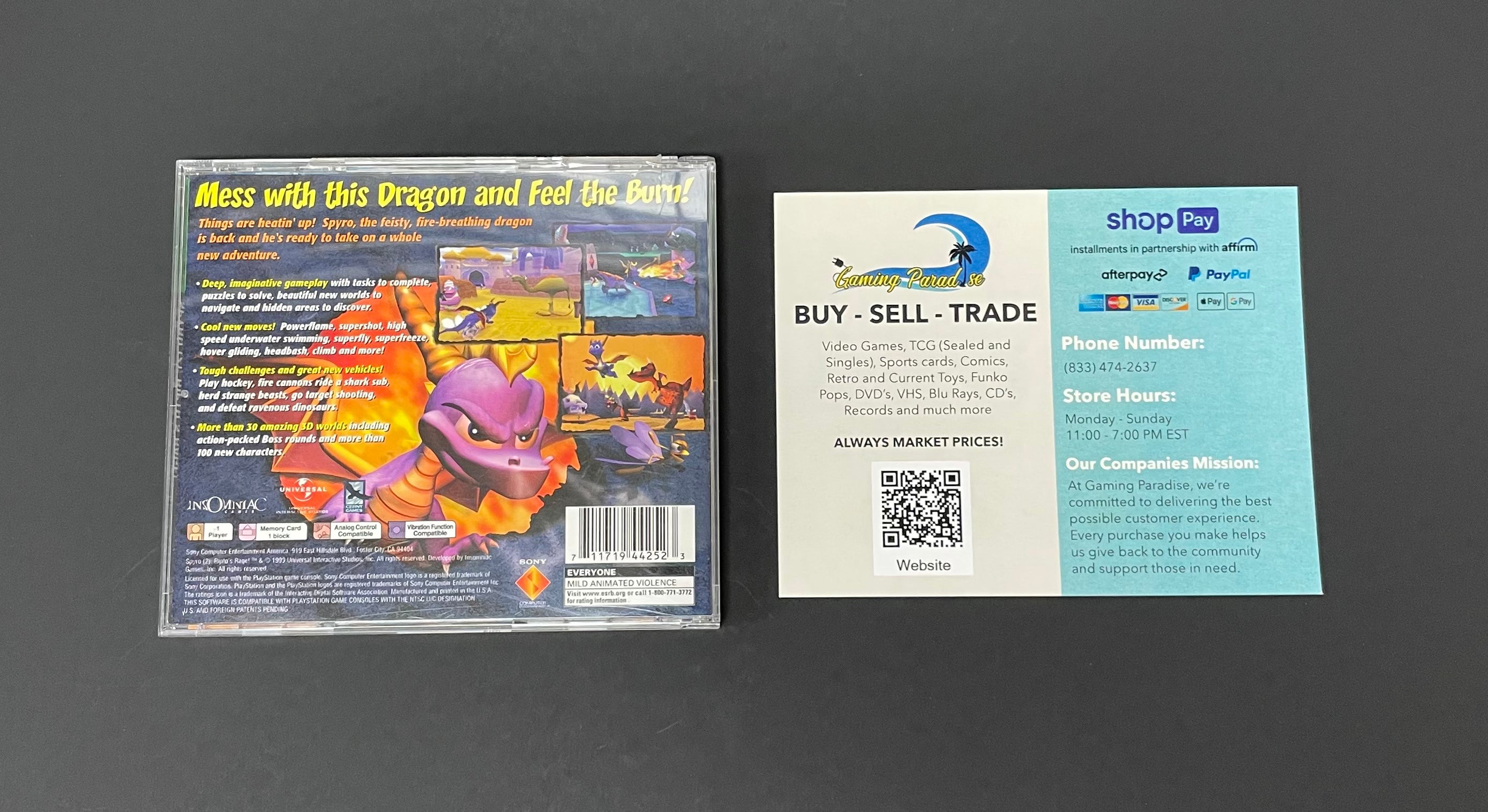 Spyro Ripto’s Rage Greatest Hits PlayStation One CL 01