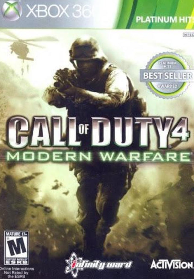 Call Of Duty 4 Modern Warfare ( Platinum Hits ) - Box And Disk Only - Xbox 360