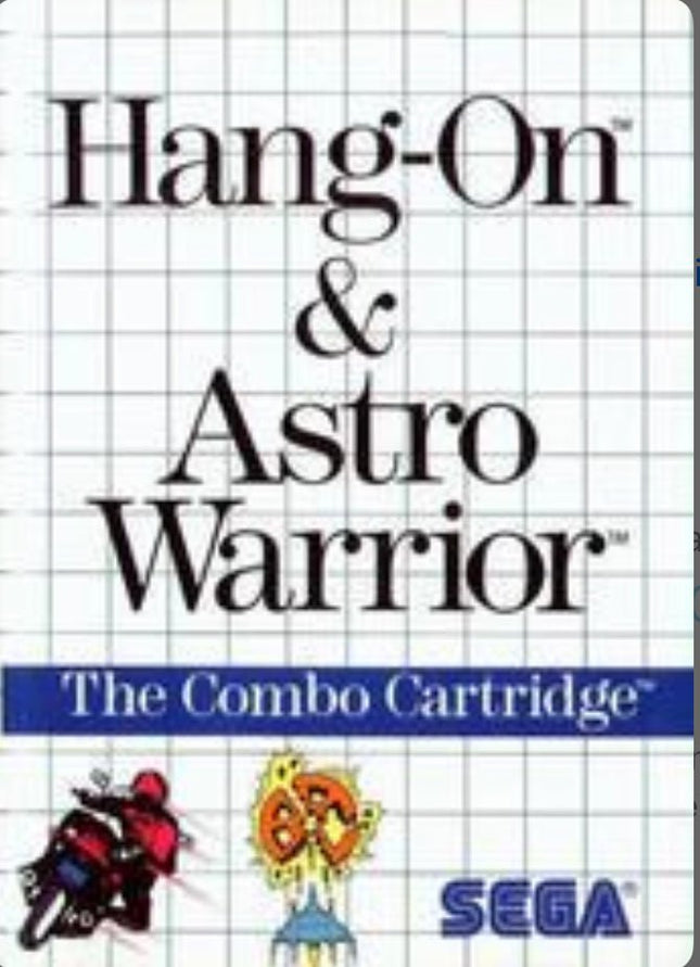 Hang On & Astro Warrior - Box And Cart - Sega Master System