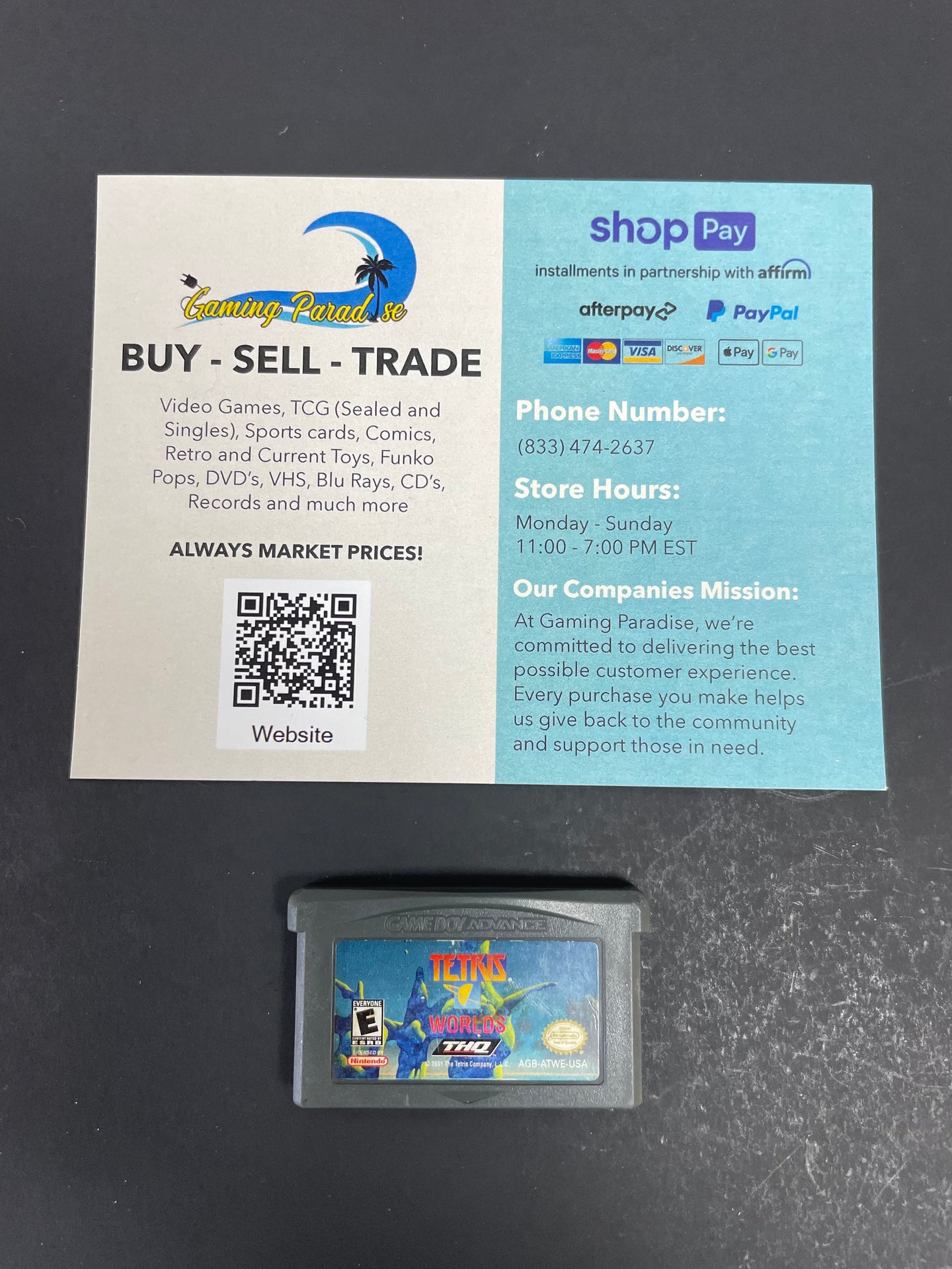 Tetris Worlds (First Edition) GameBoy Advance CL 01