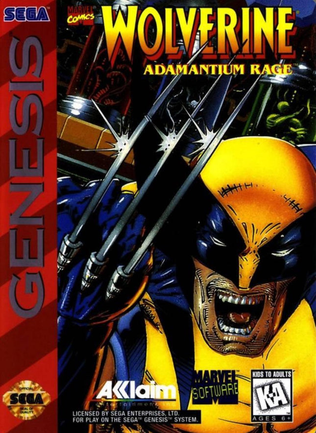 Wolverine Adamantium Rage - Box And Cart - Sega Genesis