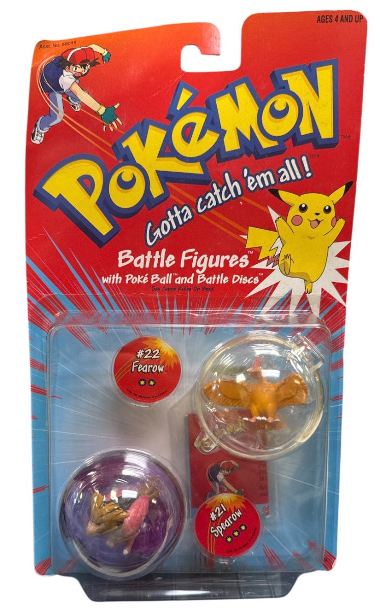 Pokémon Battle Figures With Poke Ball And Battle Discs Fearow And Spearow (1999) (New)