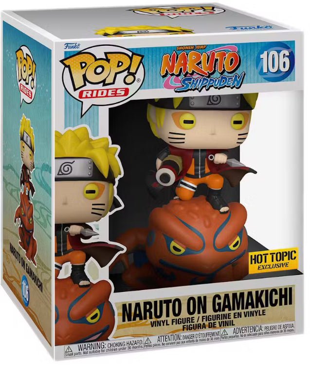 Naruto: Naruto On Gamakichi #106 (Hot Topic Exclusive) - With Box - Funko Pop