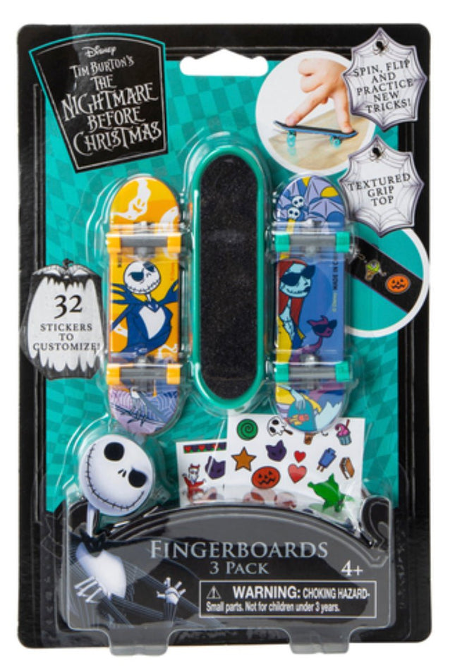 Disney The Nightmare Before Christmas Fingerboards With Stickers 3-Count (New) - Toys