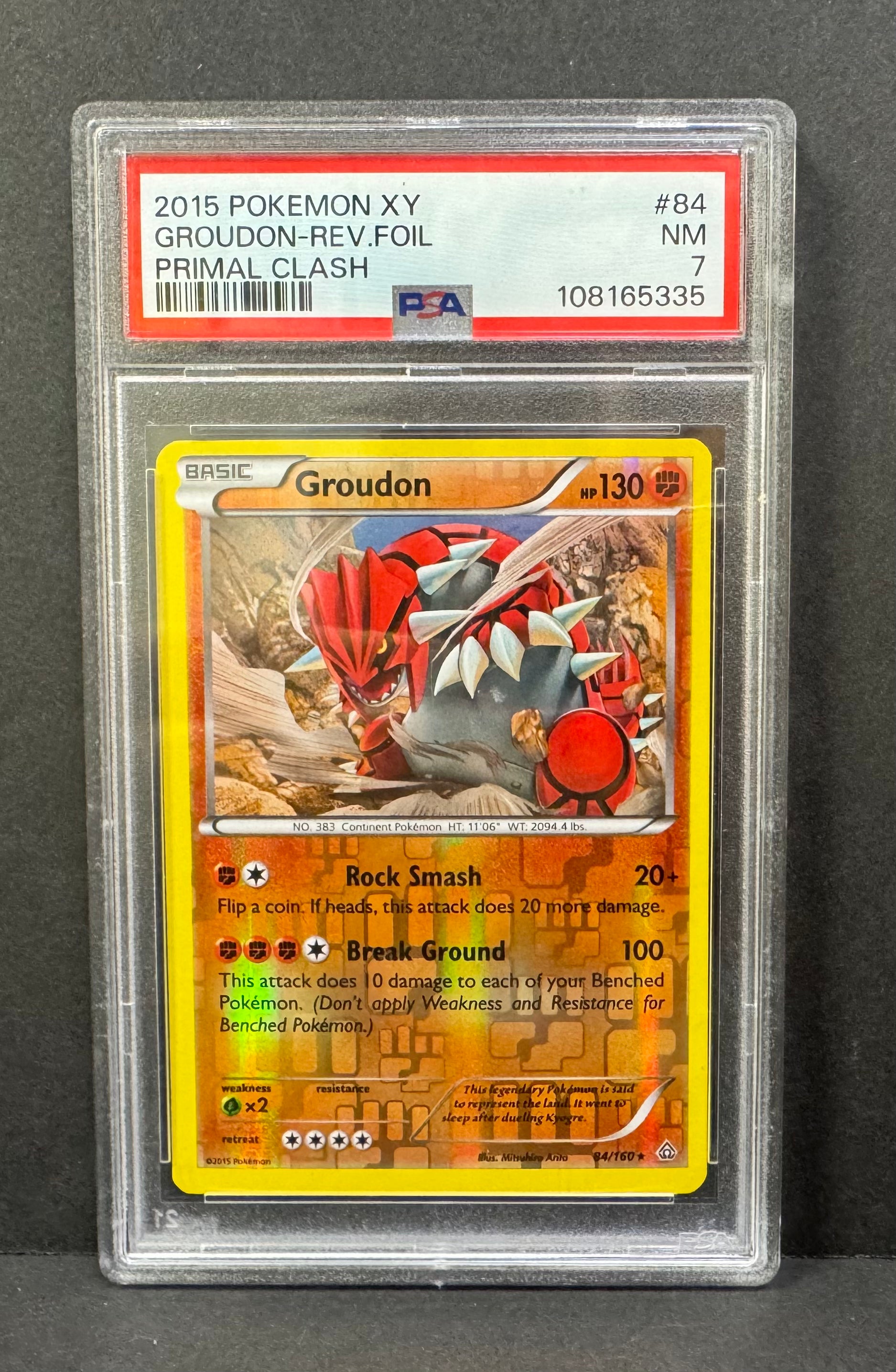 Groudon 84/160 (Reverse Holo) (PSA GRADE 7) (2015)