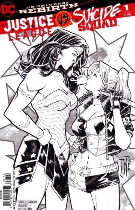 Justice League vs. Suicide Squad #1 Fried Pie Black and White Cover (2017) NM 9 - Comic