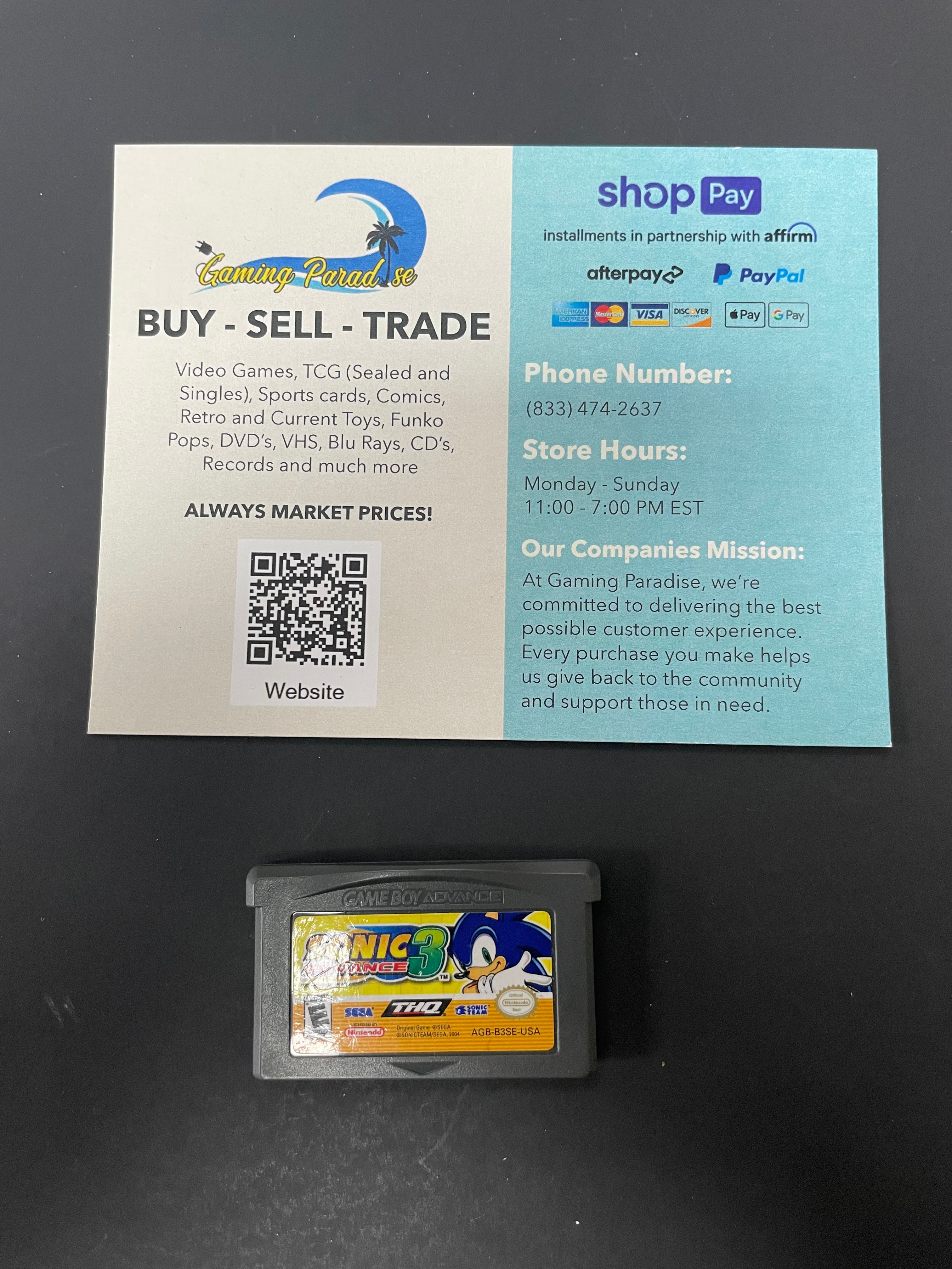 Sonic Adventure 3 GameBoy Advance CL 01