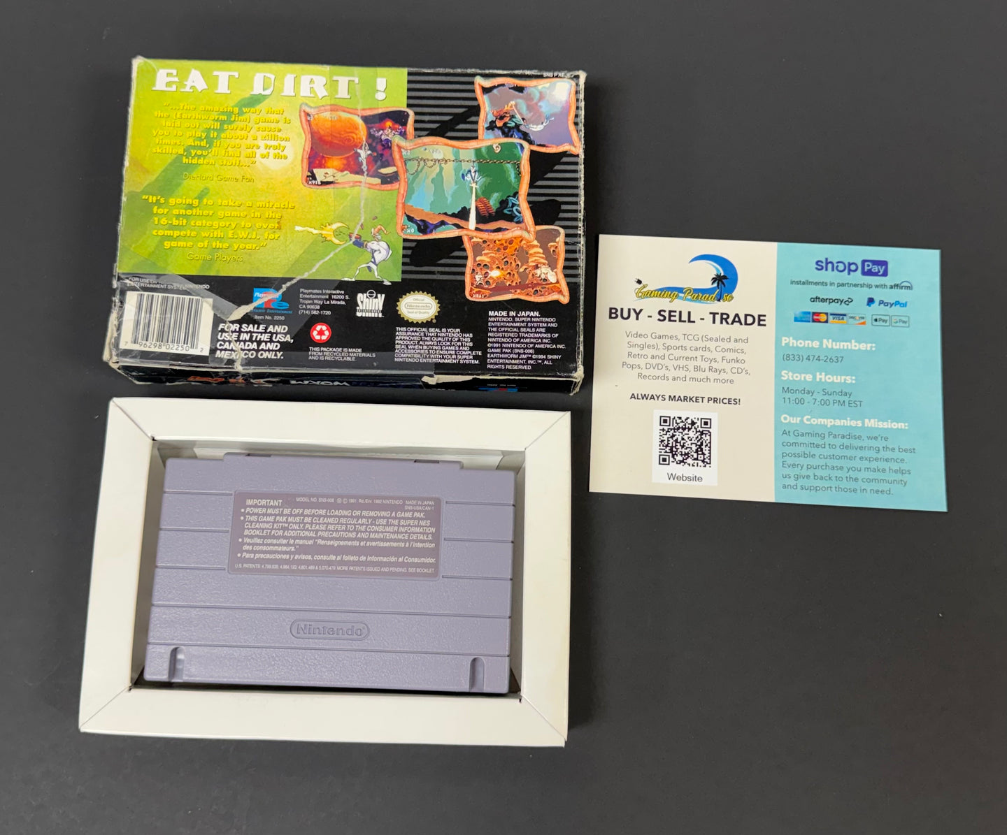 Earthworm Jim Super Nintendo CL 01