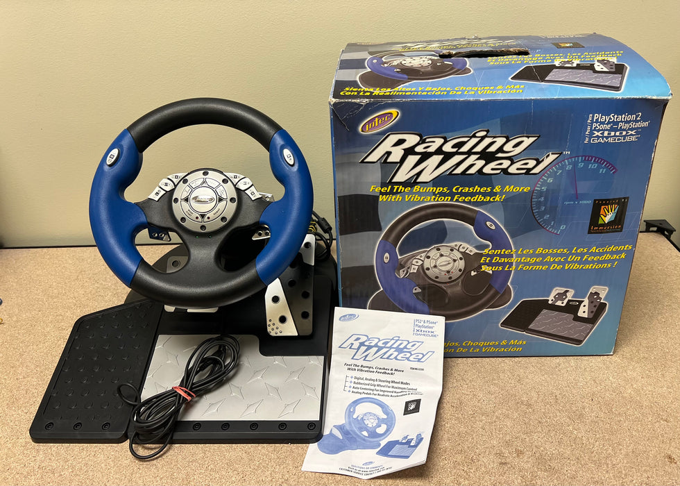 PlayStation 1 PlayStation 2 Original Xbox GameCube Intec Racing Steering Wheel & Pedals (CIB) (Pre-Owned) - Controller