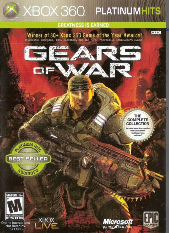 Gears Of War (Platinum  Hits ) - Complete In Box - Xbox 360