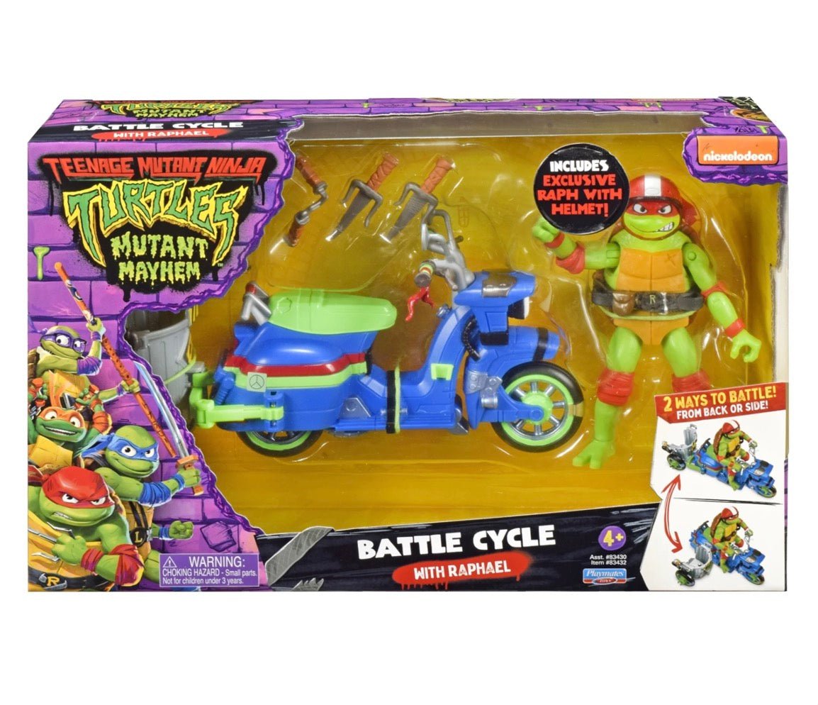 Teenage Mutant Ninja Turtles Mutant Mayhem Battle Cycle With Raphael (2023) (Damaged) (New)