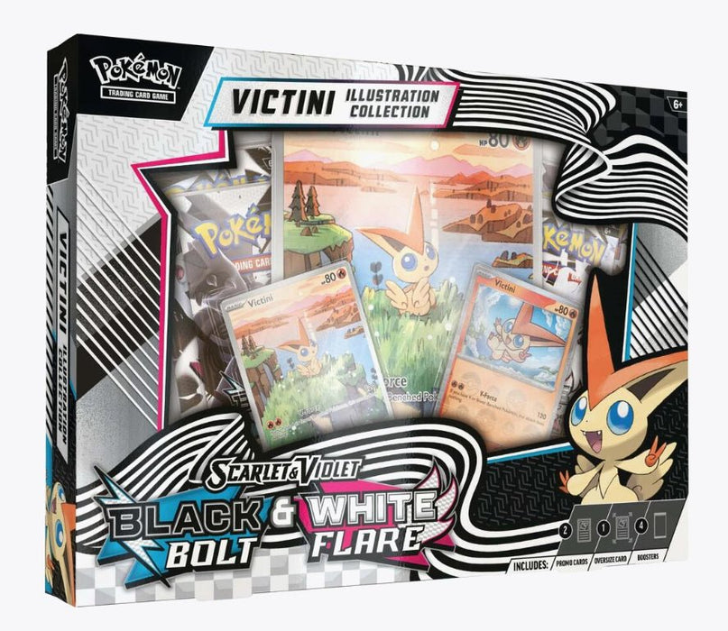 Scarlet & Violet Black Bolt And White Flare Unova Victini Illustration Collection - New
