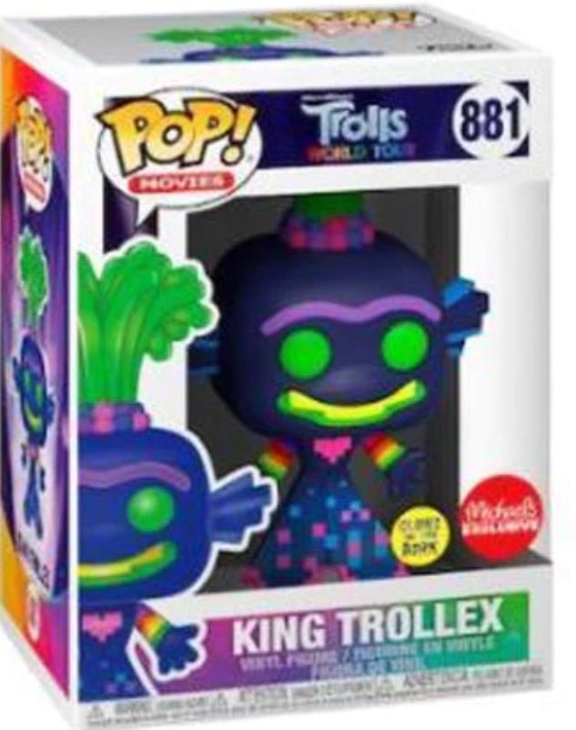 Trolls World Tour: King Trollex #881 (Glows In The Dark) (Michaels Exclusive) - In Box - Funko Pop