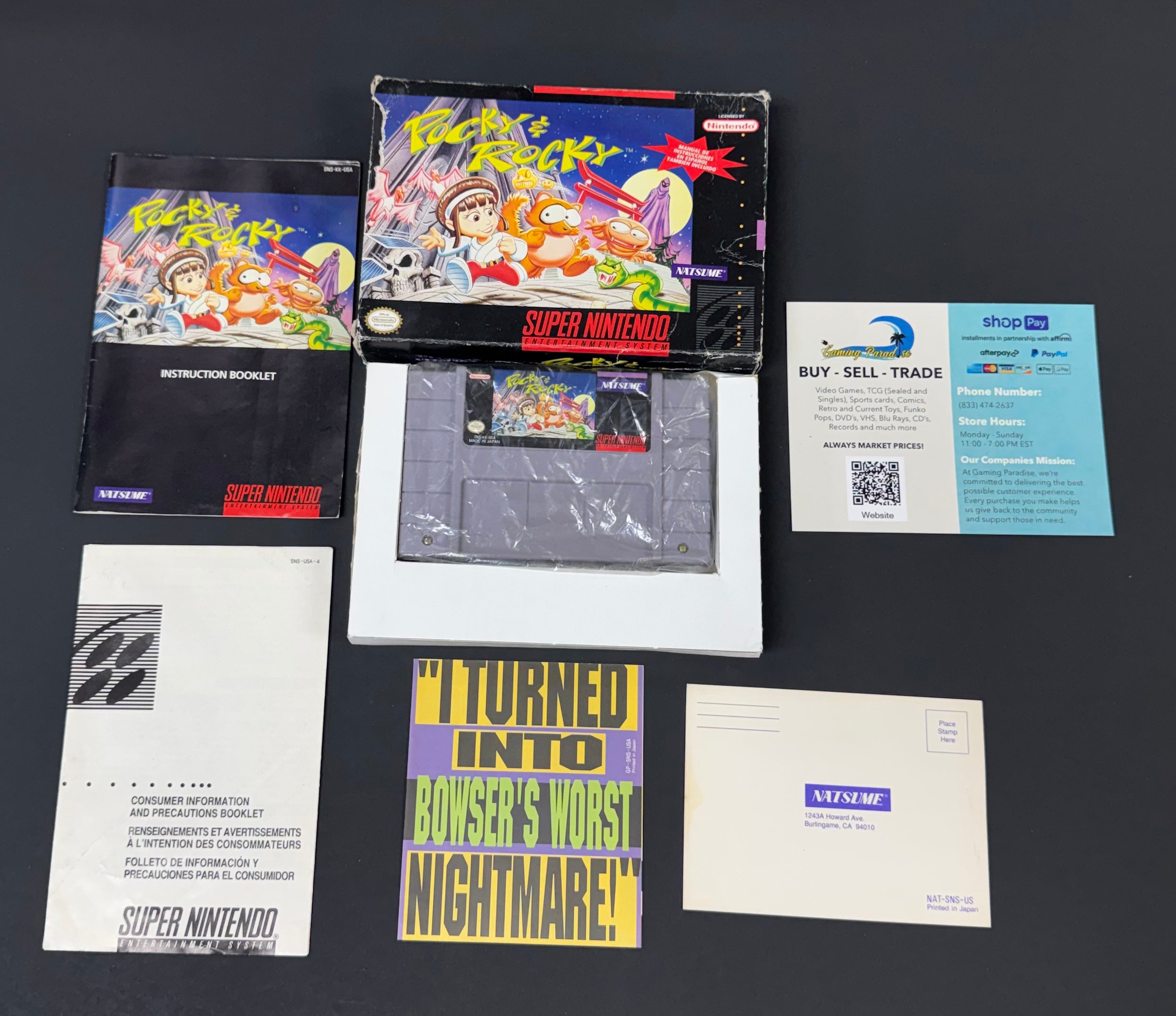 Pocky & Rocky Super Nintendo CL 01